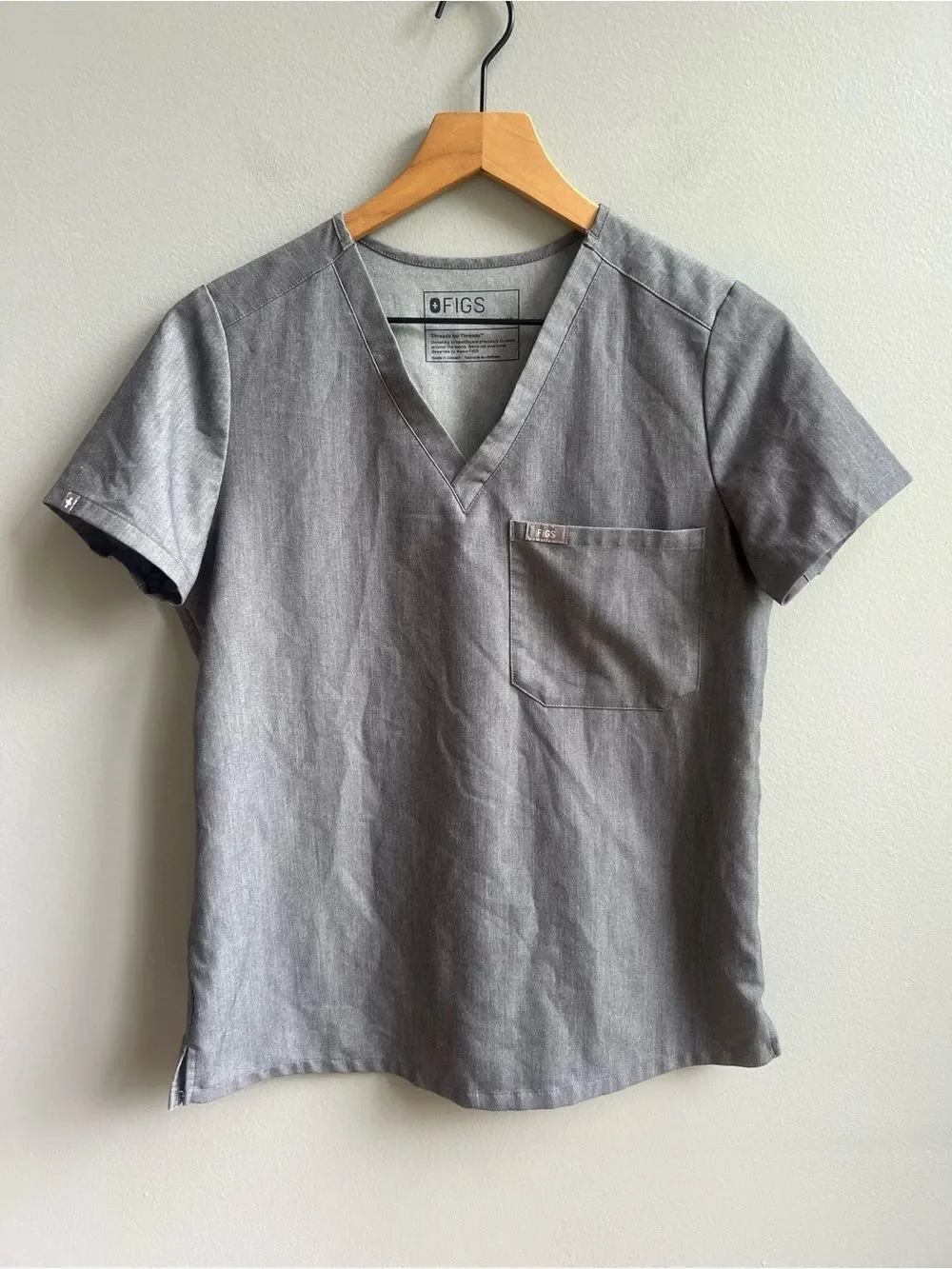 Figs Catarina Graphite Heather Gray Scrub Top Shirt Size XS